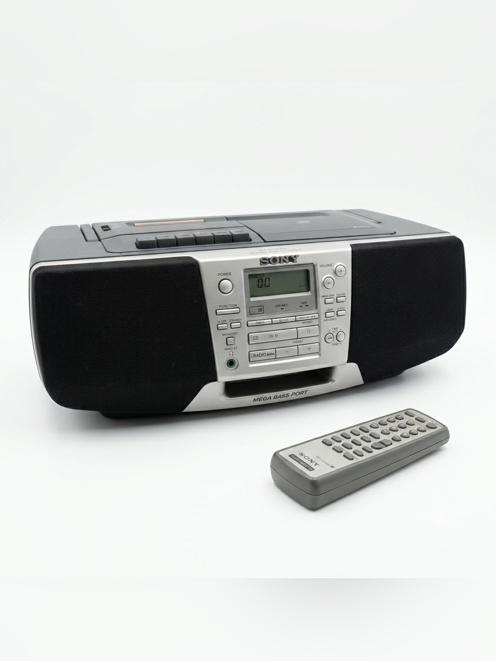Sony CFD-S39 CD Cassette Boombox AM/FM Radio Mega Bass Remote Tested Working